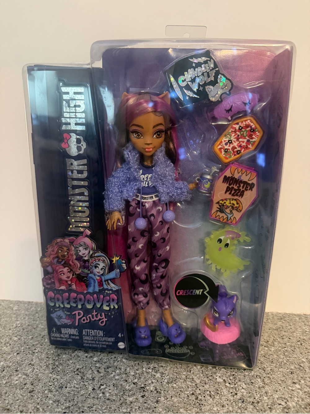 2022 Monster High Creepover Party Clawdeen Wolf W/Pet Crescent Doll New in Box